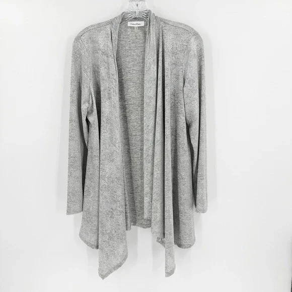 Calvin Klein Sweaters Calvin Klein Gray Long Sleeve Shawl